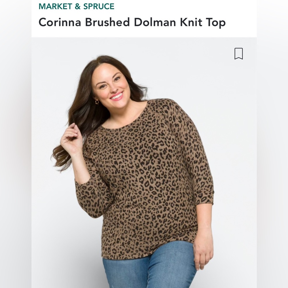 MARKET & SPRUCE
Corinna Brushed Dolman Knit Top Leopard Cheetah / Animal Print
